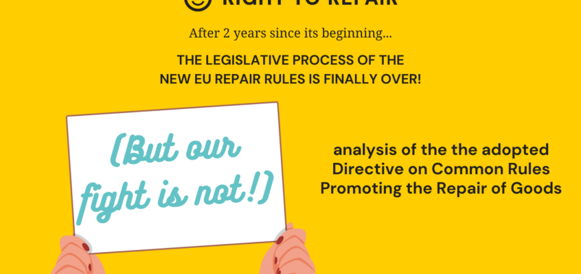 Anàlisi de la directiva adoptada sobre les normes comunes per a promoure la reparació de béns